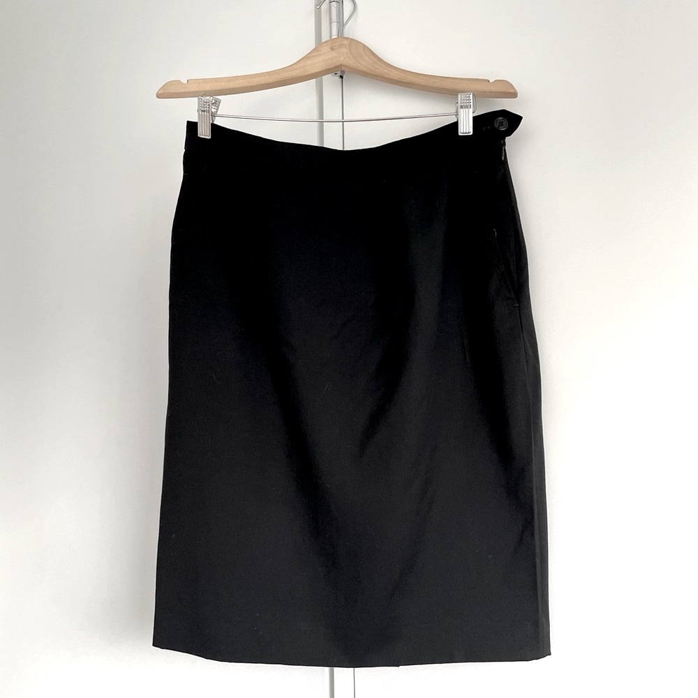 YSL Yves Saint Laurent Wool pocketed Midi Skirt